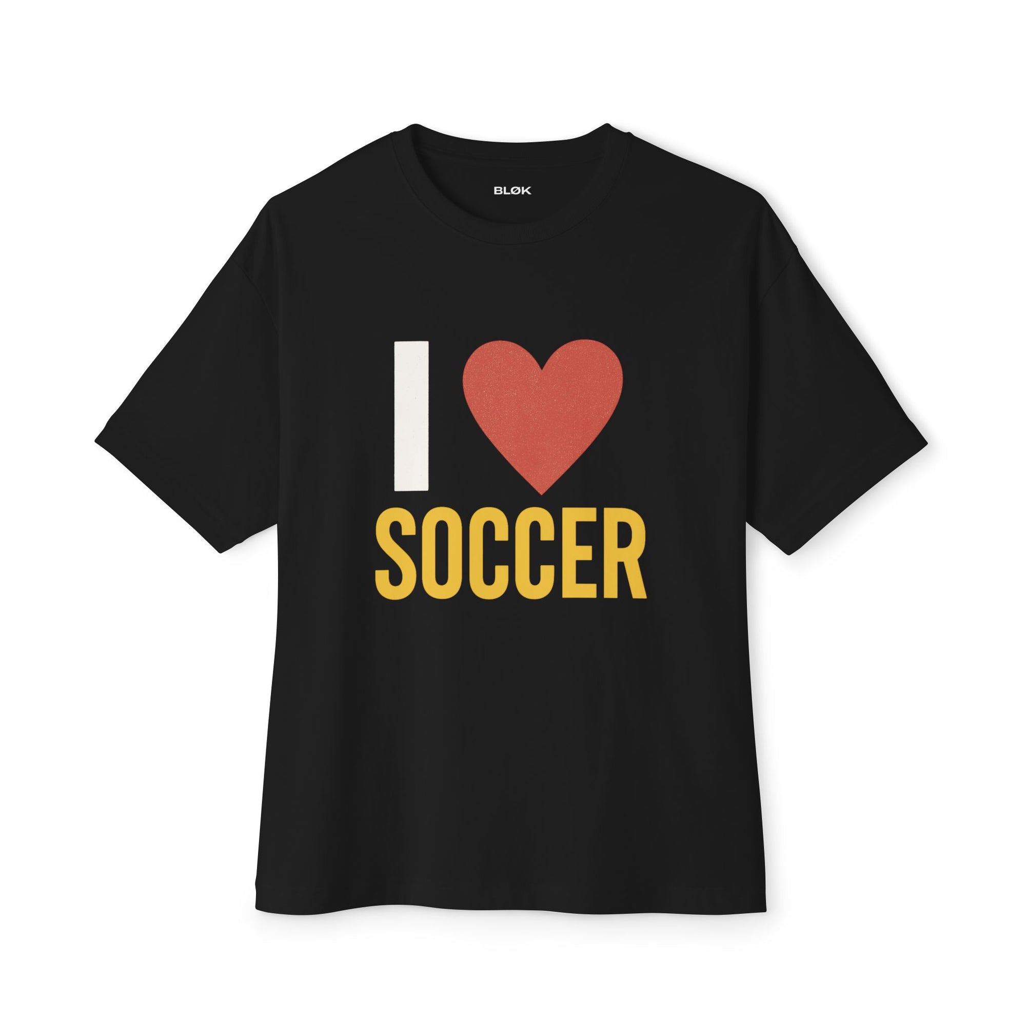 I Love Soccer Blackout Unisex Oversized Boxy Tee